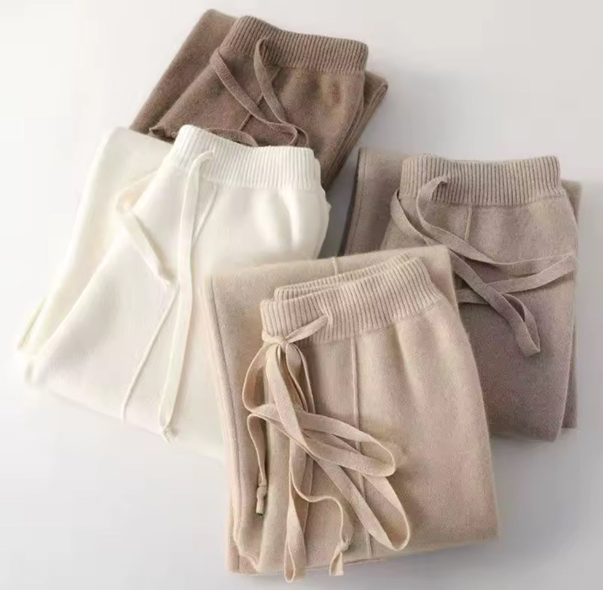 Merino Wool Wide Leg Knit Pants - Petite Sizes