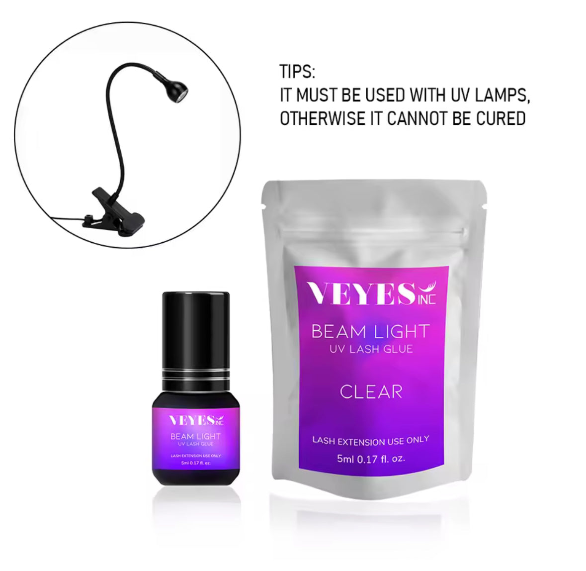 UV Lash Extension Glue – Rapid Cure + Long Retention