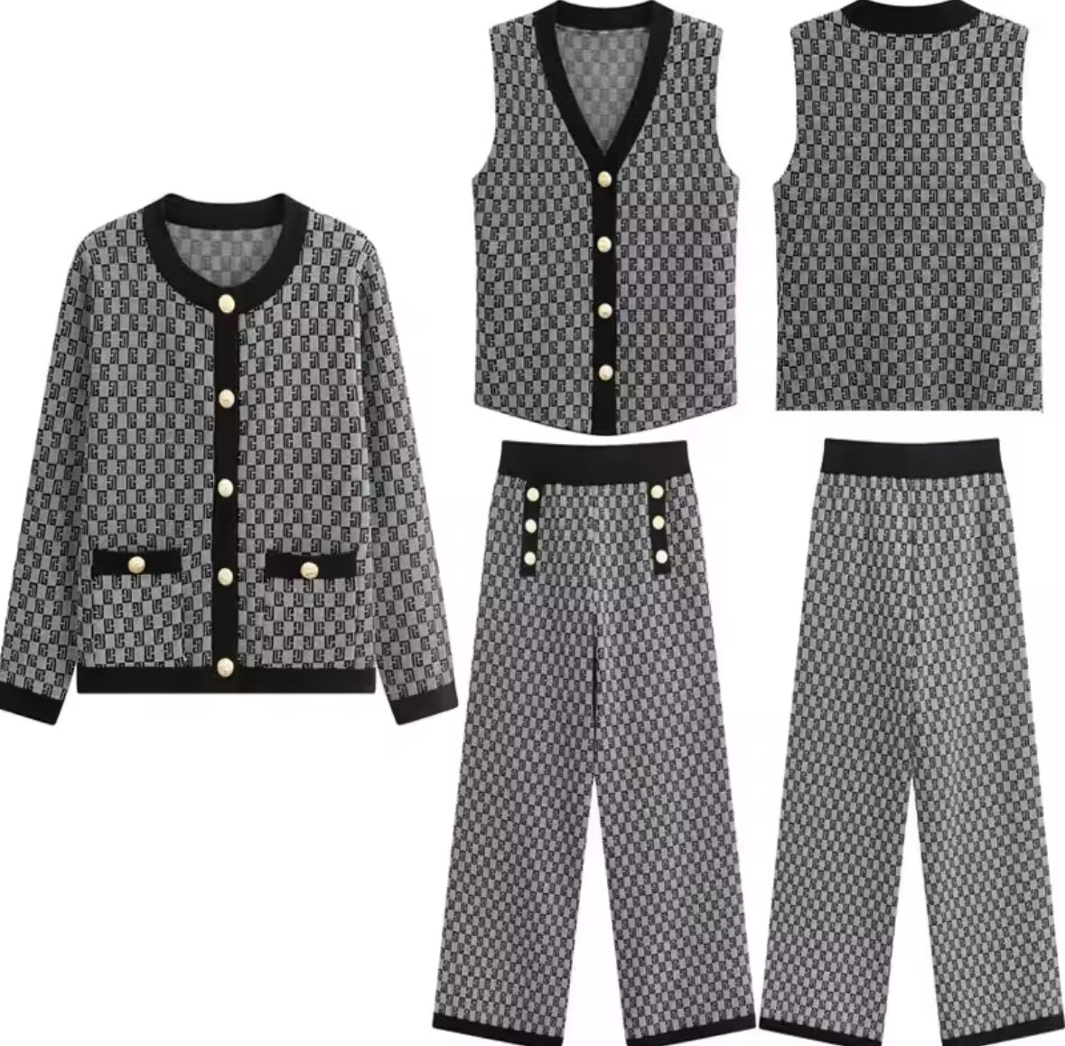 Monogram Premium Knit 3-Piece Set
