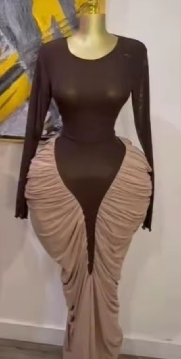 Ruched Draped Mermaid Dress