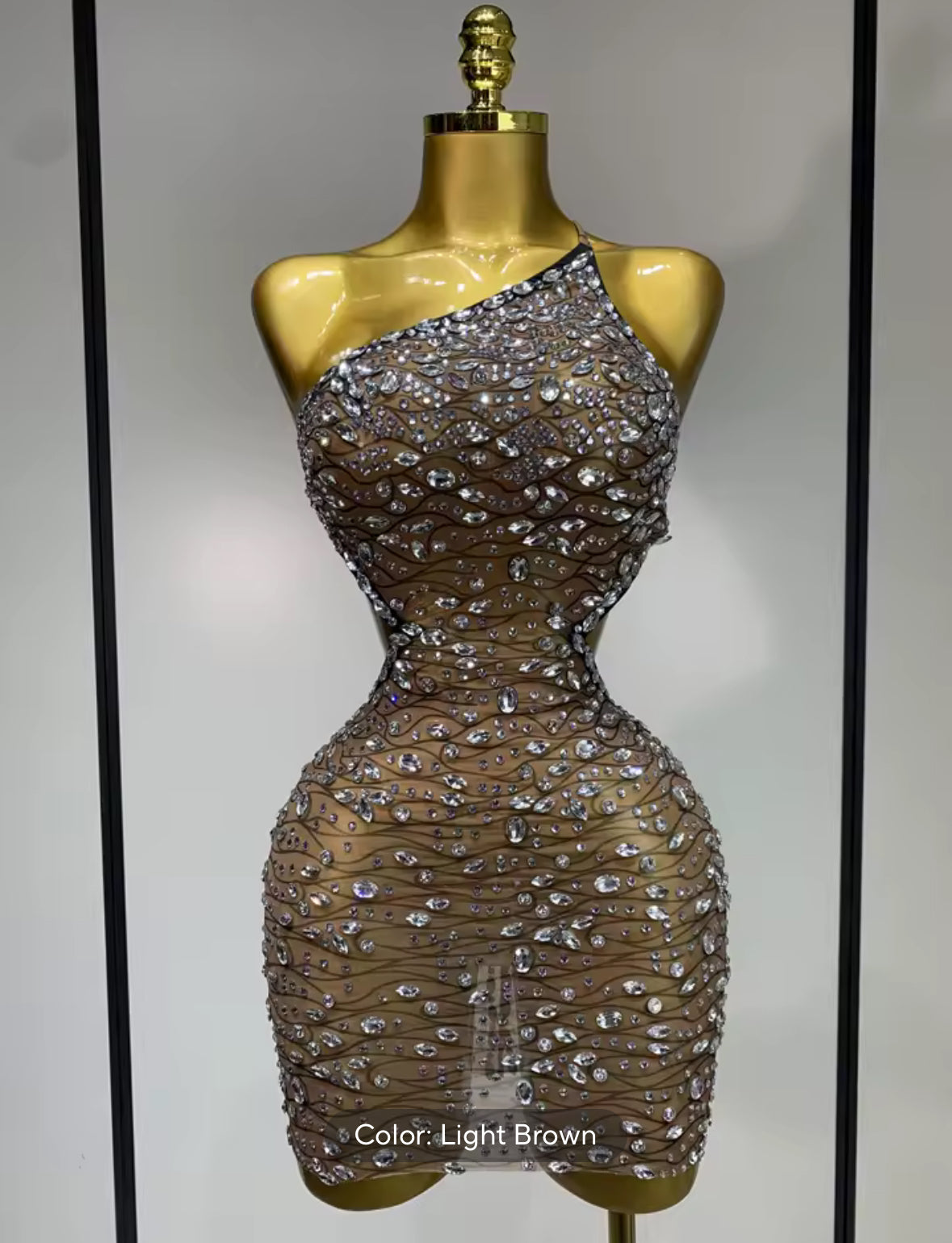 Glamour Gem Mesh Mini Dress – Available in 4 Colors