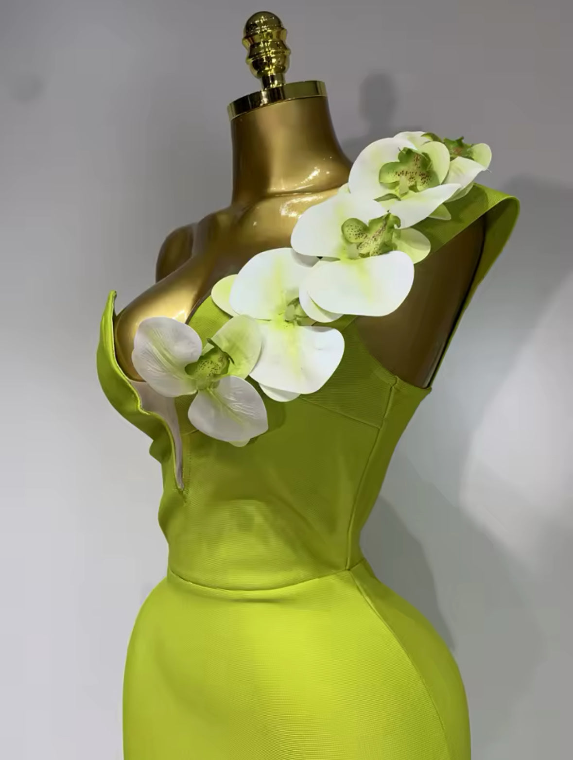 Green Orchid Bandage Bodycon Dress