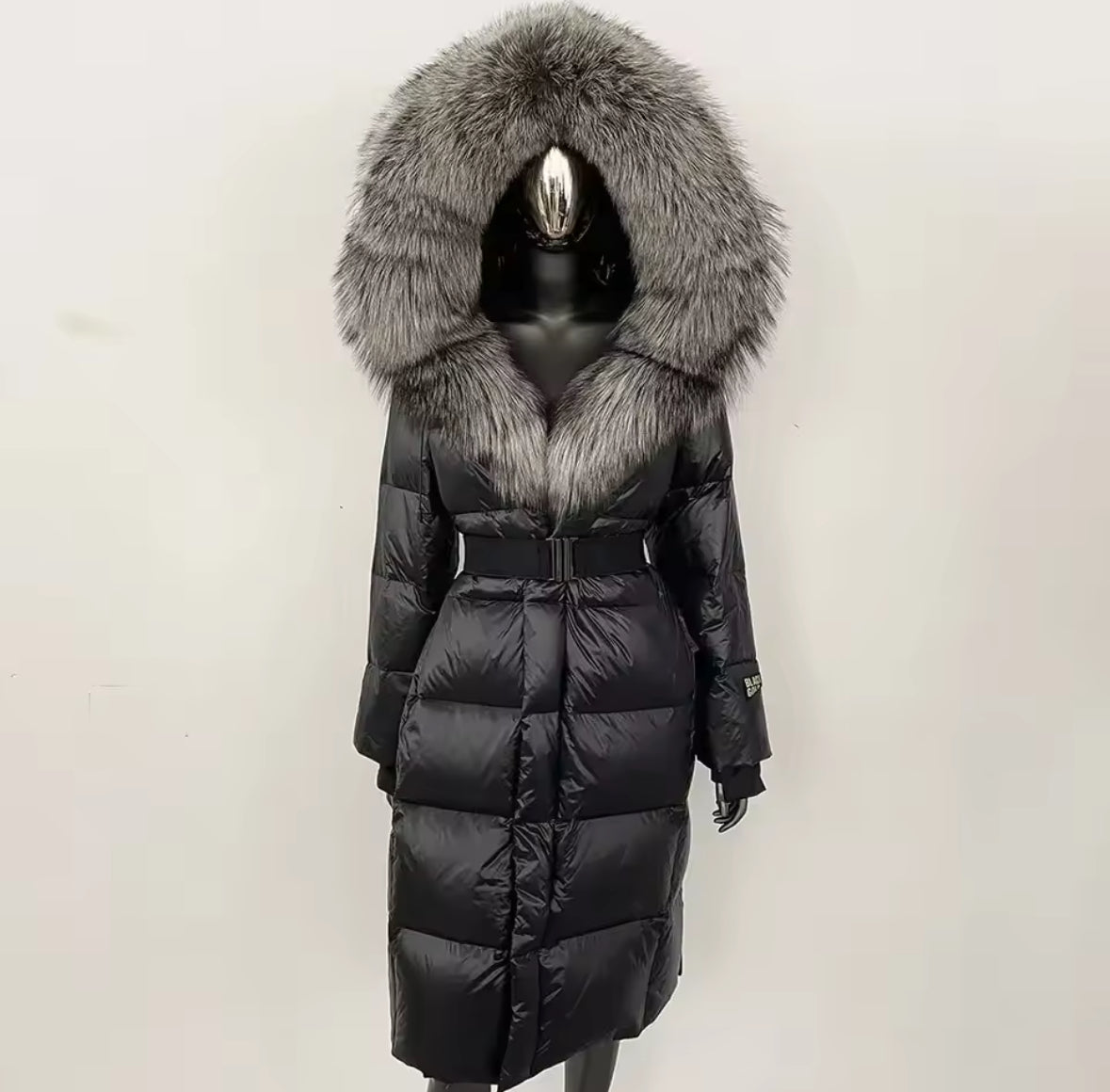 Luxury Real Fox Fur Oversized Collar Down Coat