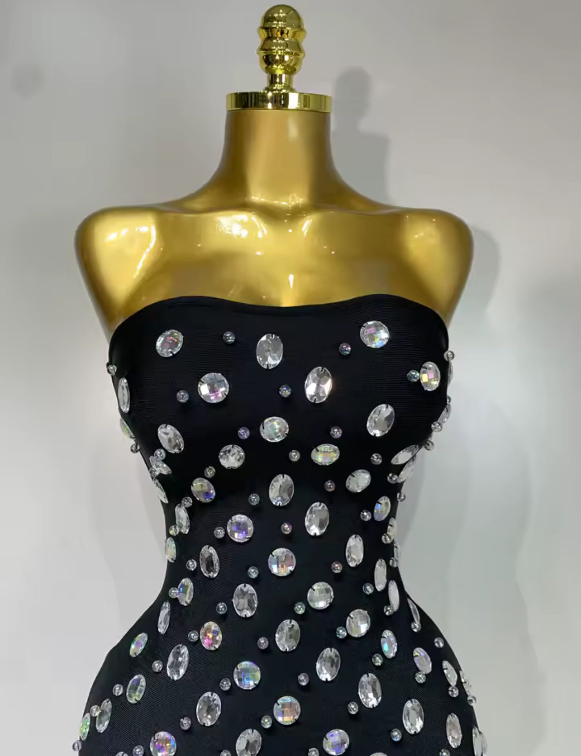 Midnight Sparkle Strapless Mini Dress