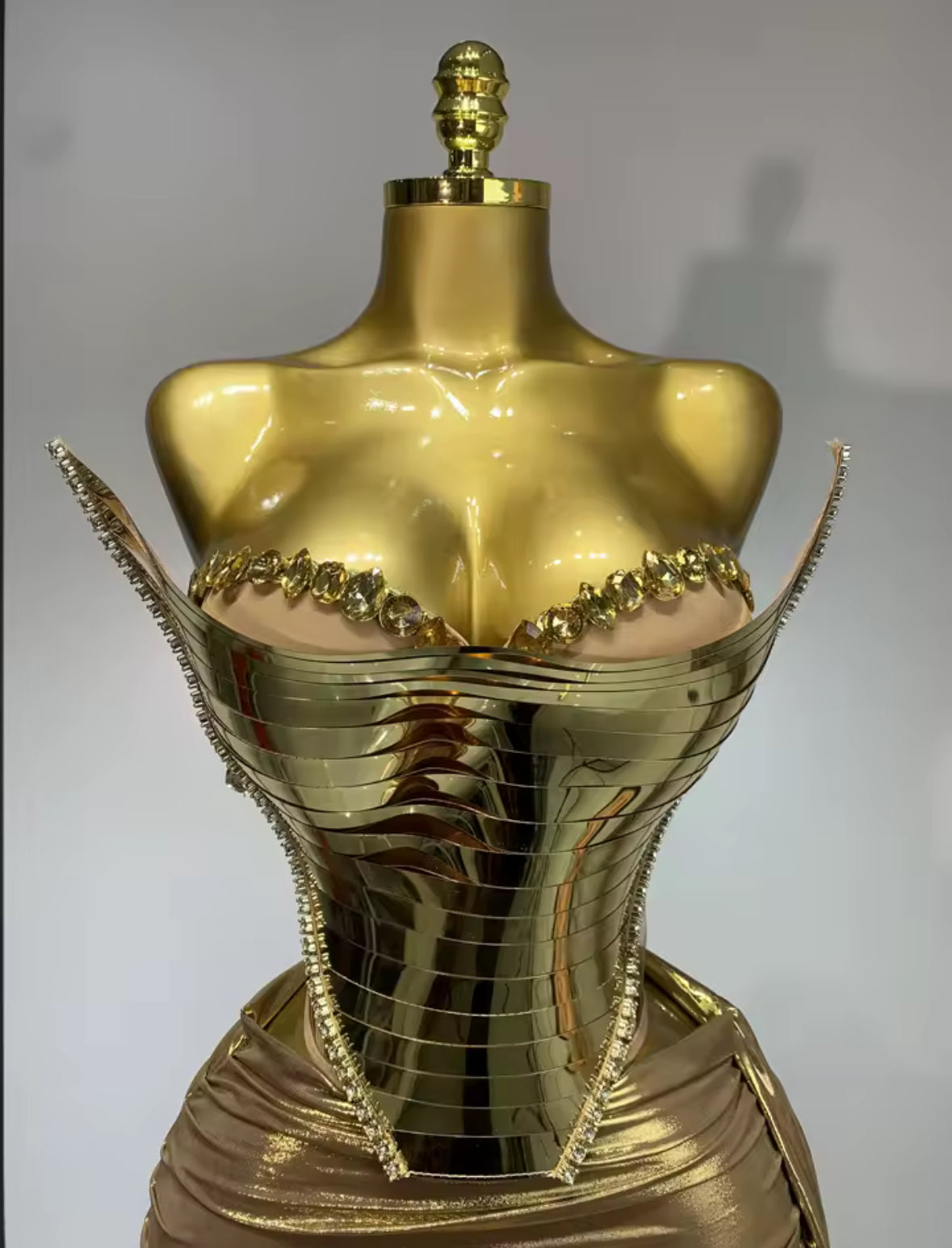 Sculpted Siren Metallic Corset Dress - Available in Gold or Silver