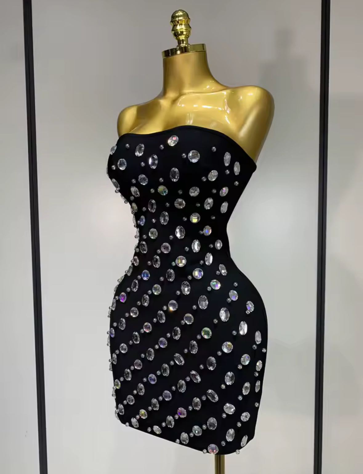 Midnight Sparkle Strapless Mini Dress