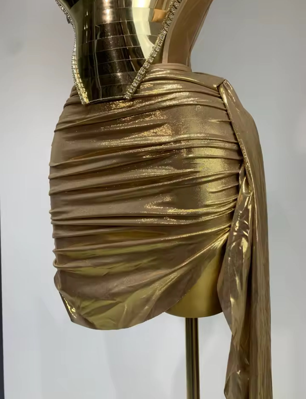 Sculpted Siren Metallic Corset Dress - Available in Gold or Silver
