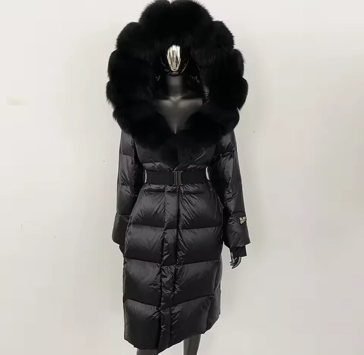 Luxury Real Fox Fur Oversized Collar Down Coat