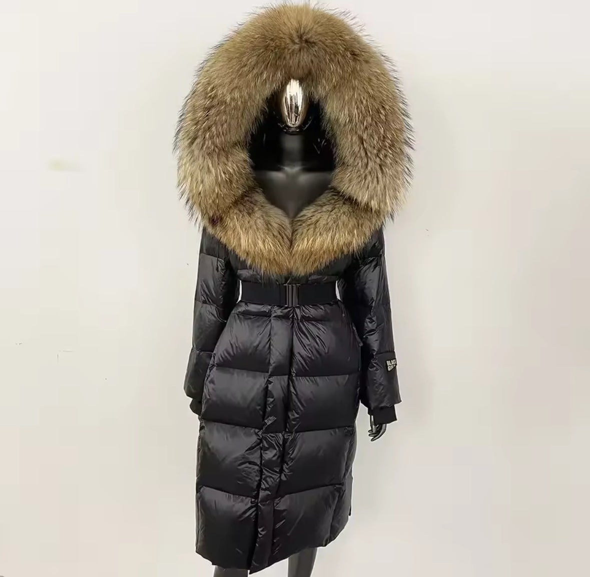 Luxury Real Fox Fur Oversized Collar Down Coat