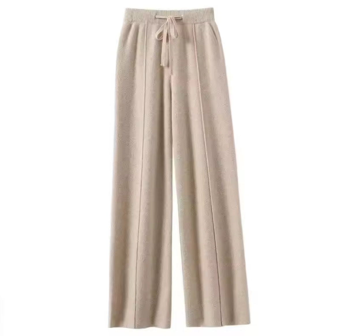 Merino Wool Wide Leg Knit Pants - Petite Sizes
