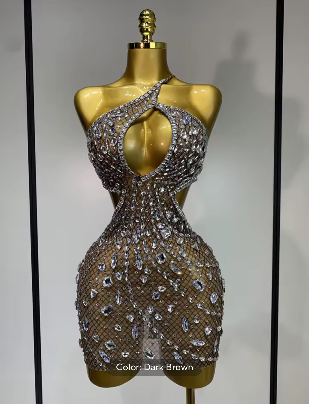 Glamour Gem Mesh Mini Dress – Available in 4 Colors