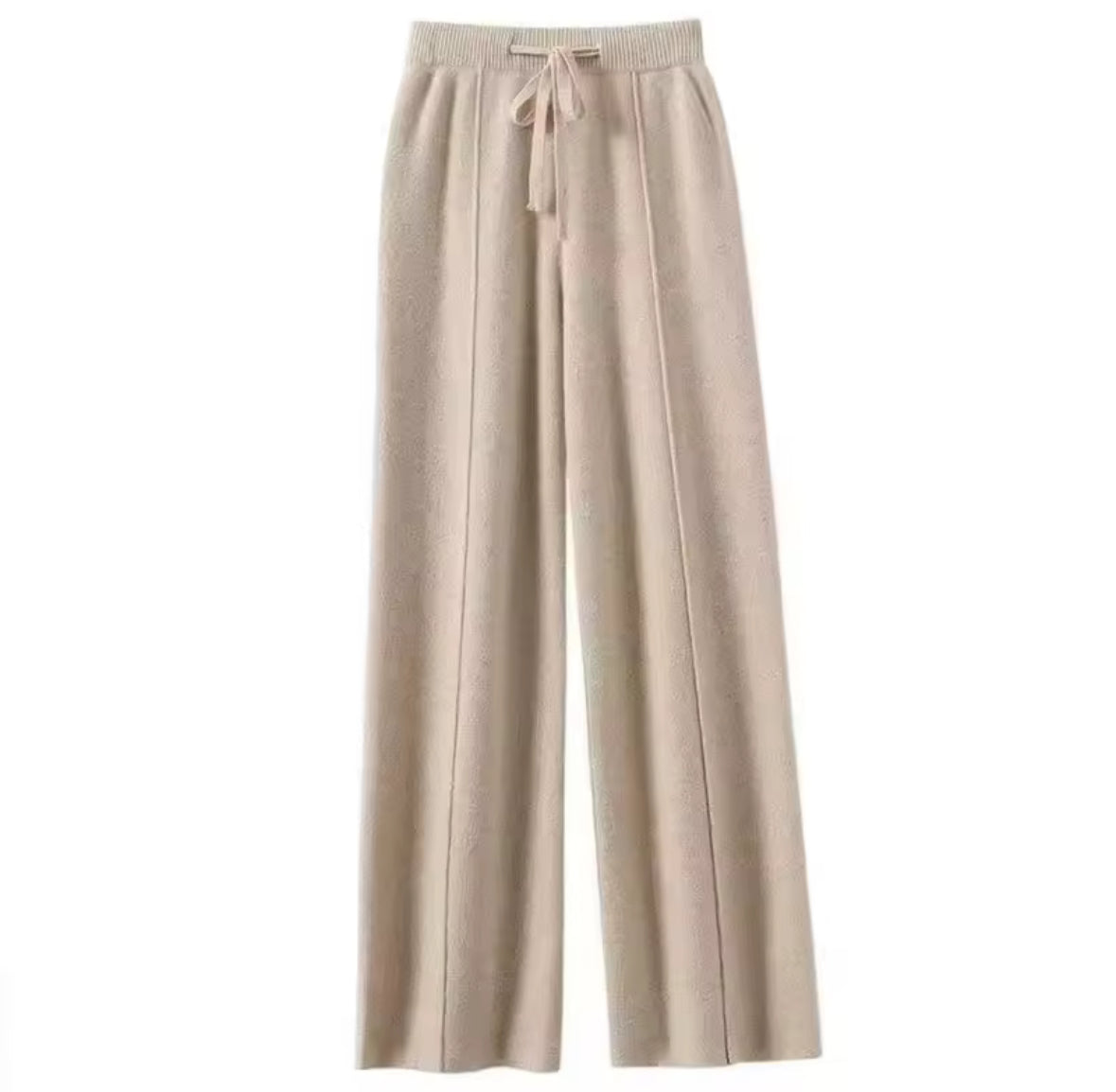 Merino Wool Wide Leg Knit Pants - Petite Sizes