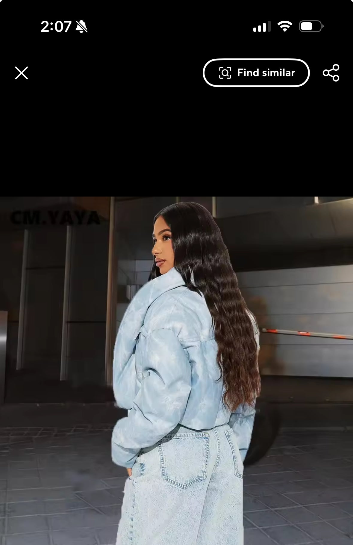 Cropped Light Blue Puffer Jacket