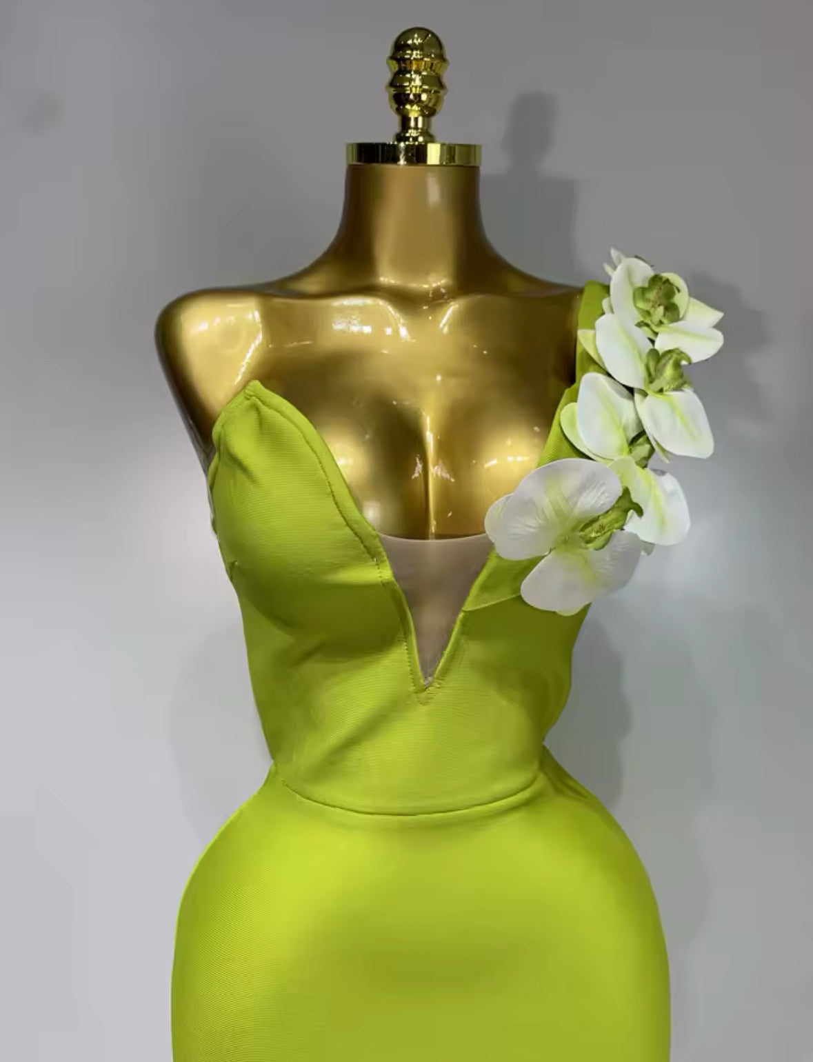 Green Orchid Bandage Bodycon Dress