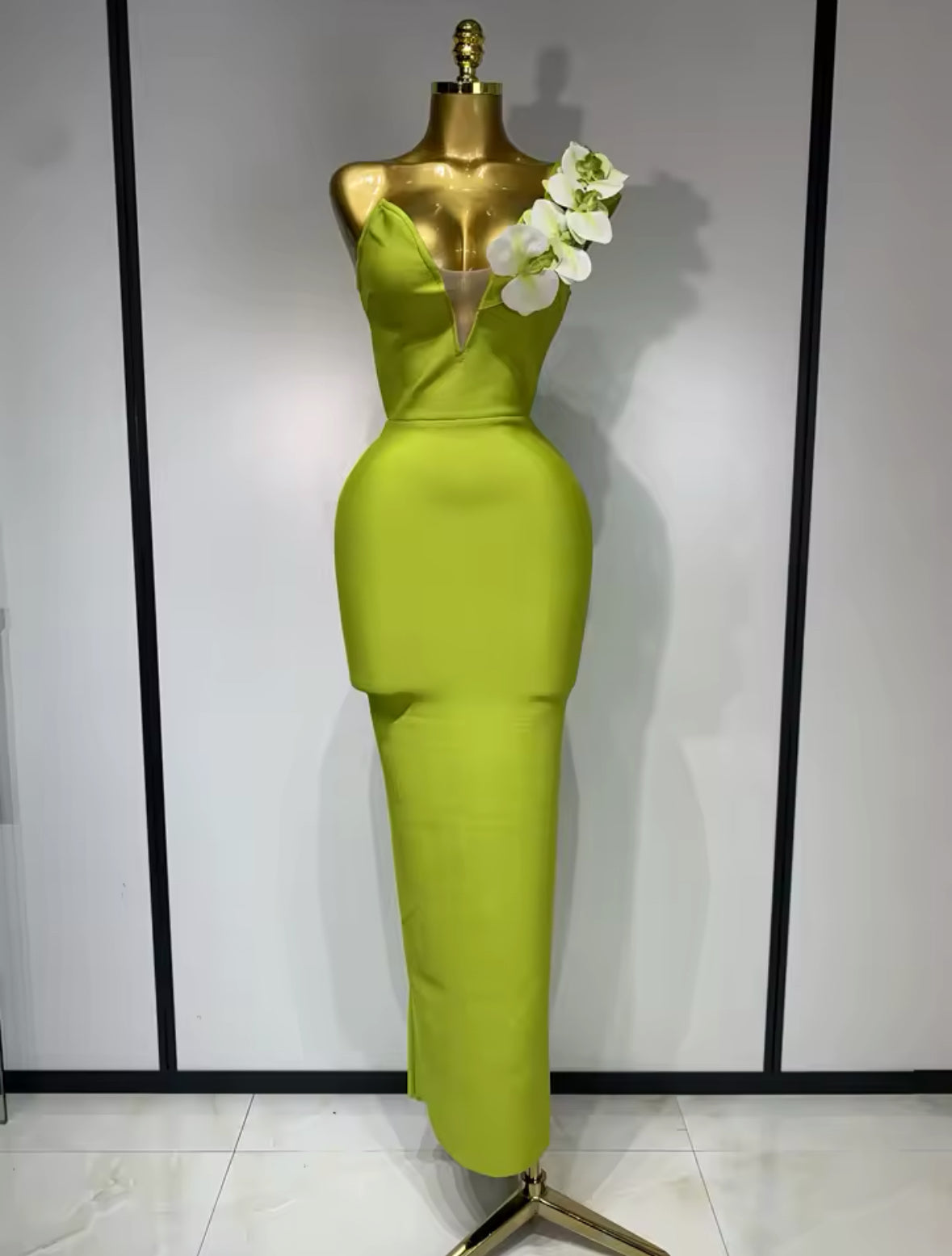 Green Orchid Bandage Bodycon Dress