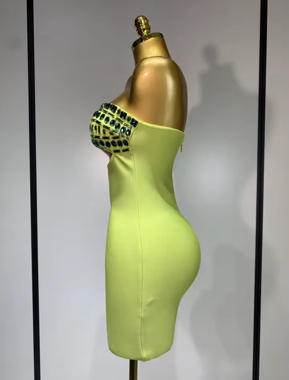 La Verde Gem Cutout Bandage Dress