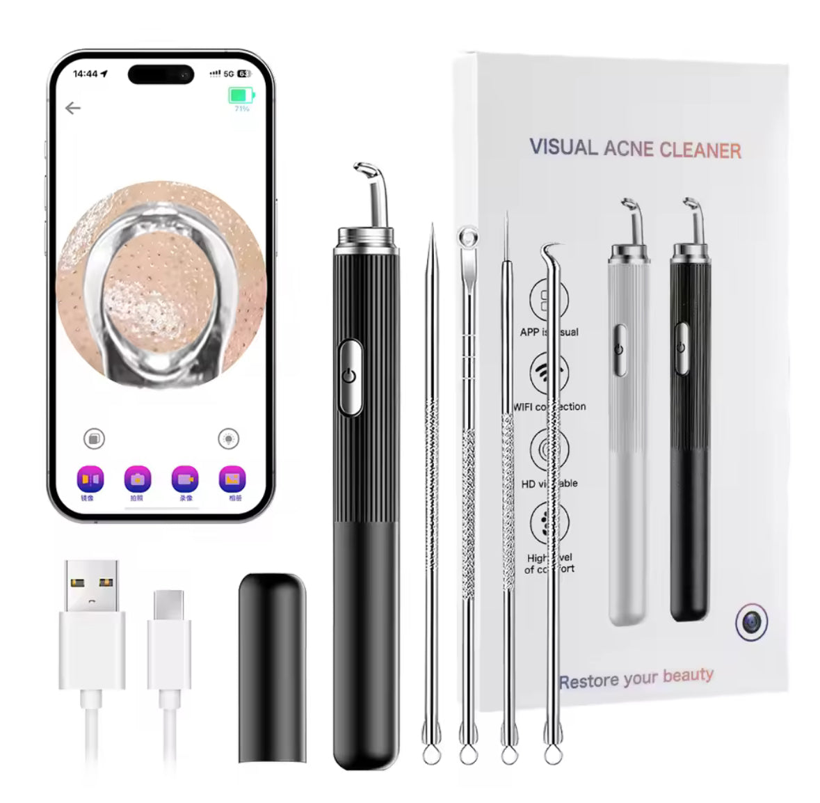Acne & Blackhead Extraction Remover with HD Camera