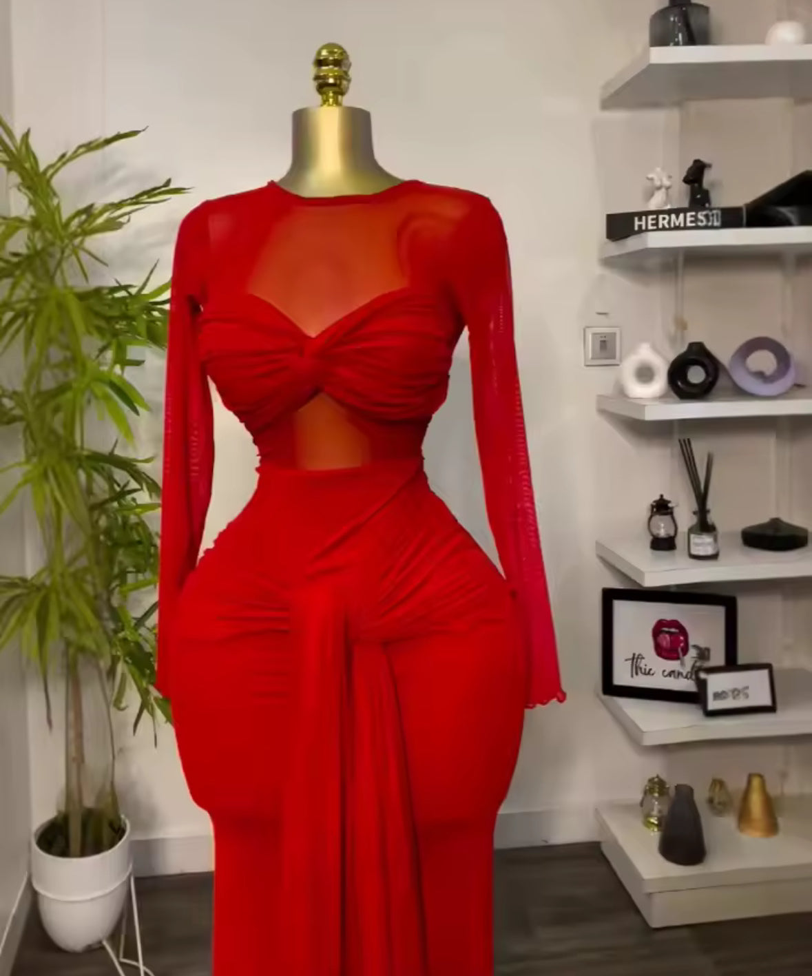 Scarlet Siren Sheer Ruched Maxi Dress