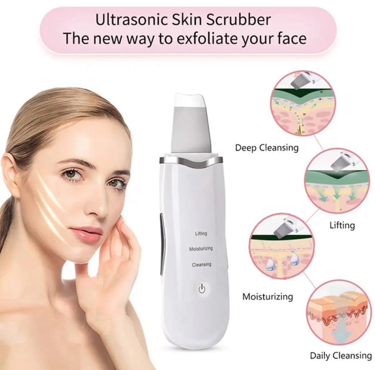 Ultrasonic Skin Scrubber Spatula