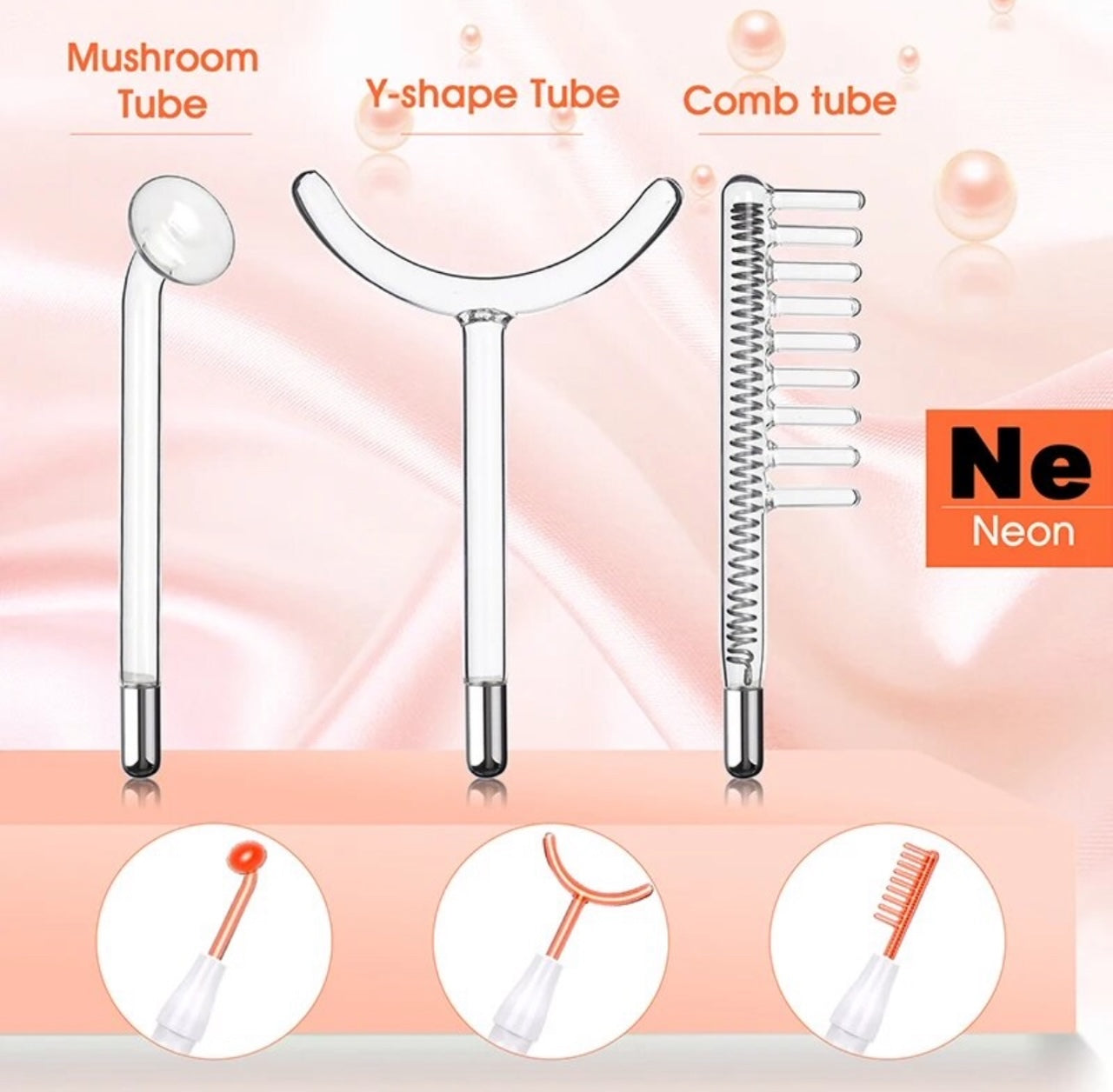 7 Piece Neon + Argon Gas High Frequency Skin Care Set