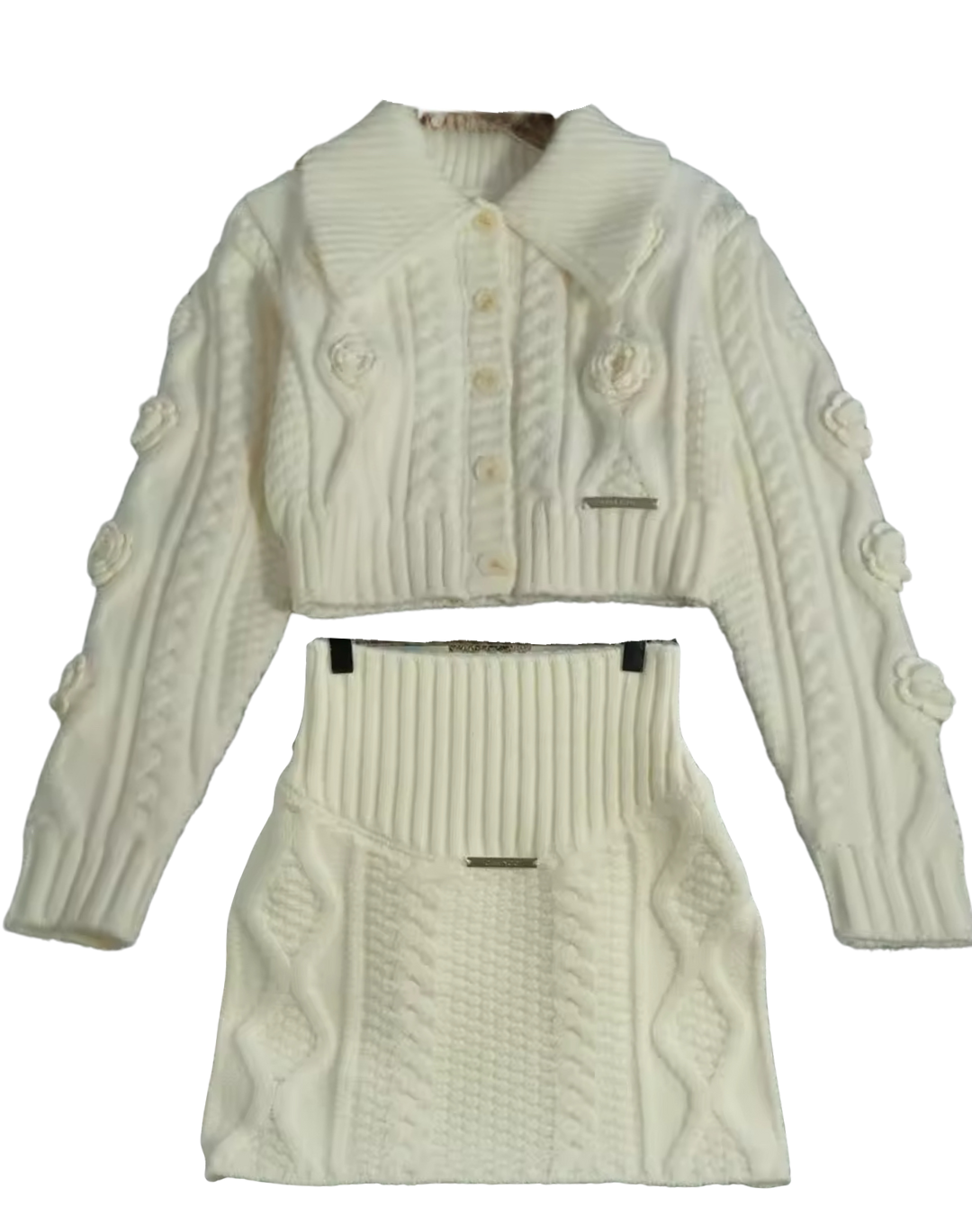 Cozy Knit Two-Piece Skirt Set