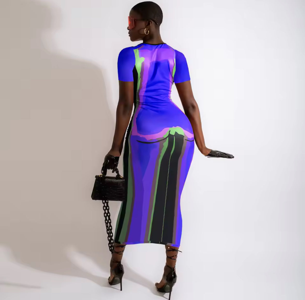 Bold Body Illusion Midi Dress