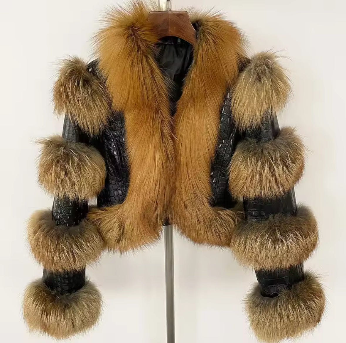 Luxury Designer Genuine Leather & Fur Jacket