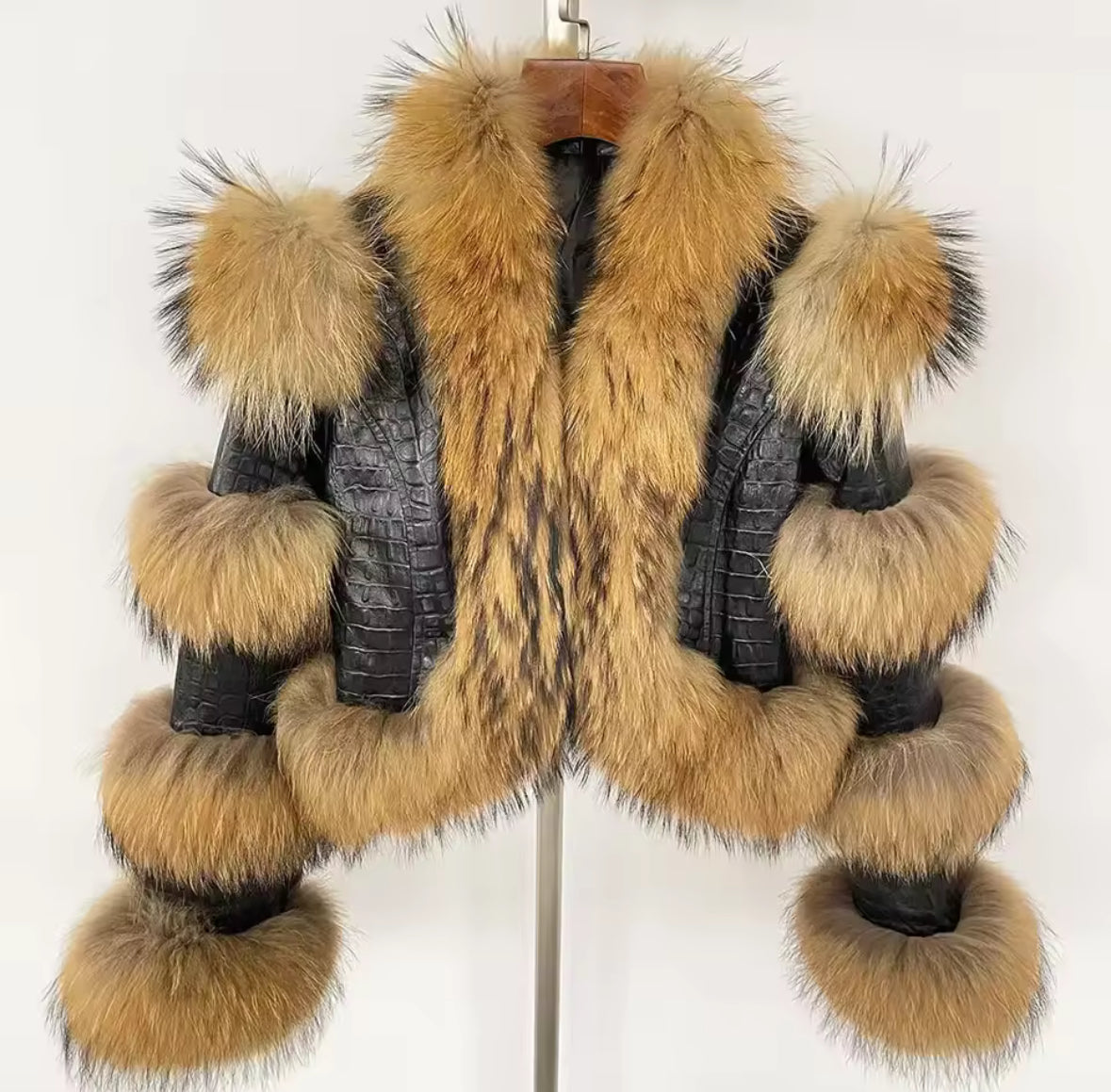 Luxury Designer Genuine Leather & Fur Jacket