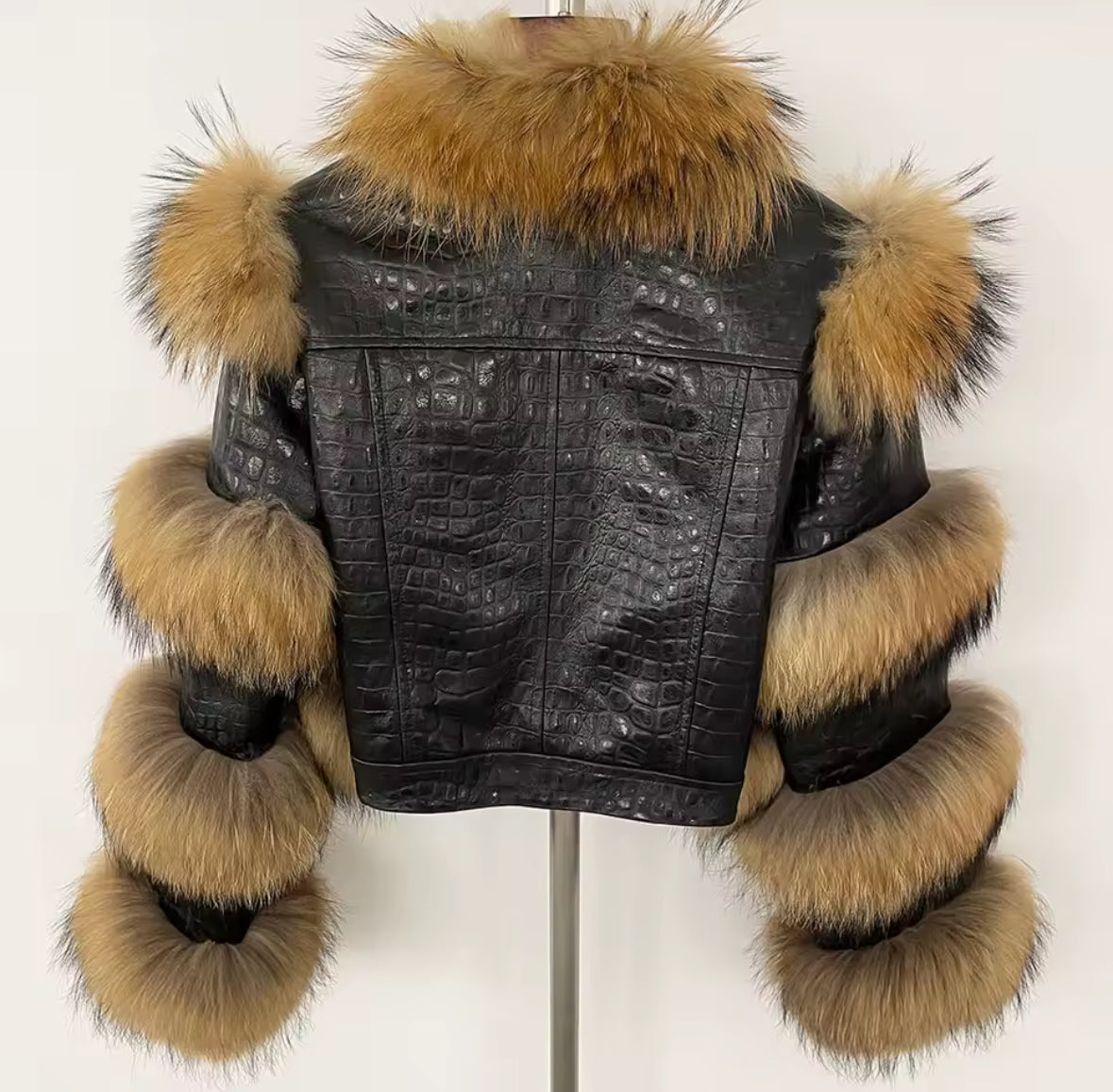 Luxury Designer Genuine Leather & Fur Jacket