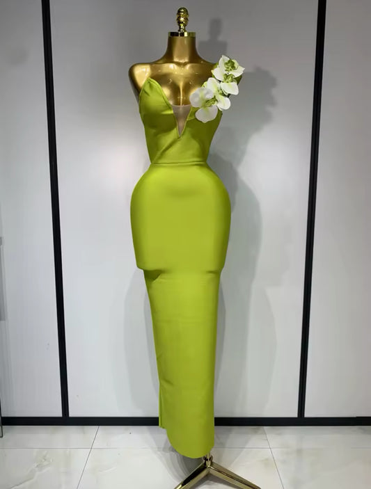 Green Orchid Bandage Bodycon Dress