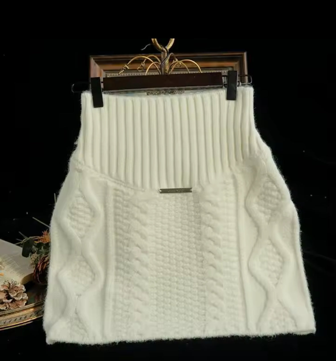 Cozy Knit Two-Piece Skirt Set