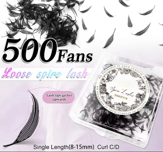 Anime Spike Spire Lash Extensions - 500 ProMade PreMade Fans