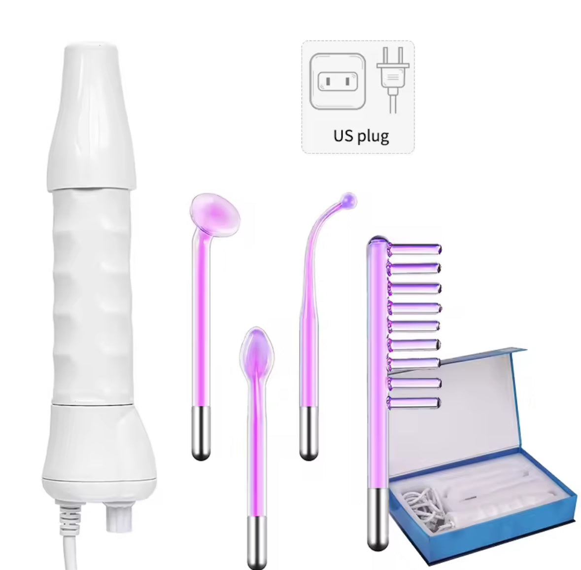 5-Piece High Frequency Wand Set – Neon (Orange) or Argon (Violet)