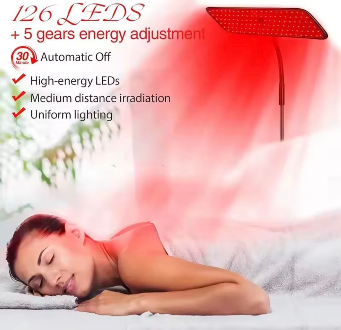 Red + Near-Infrared LED Therapy Lamp (660nm + 850nm)