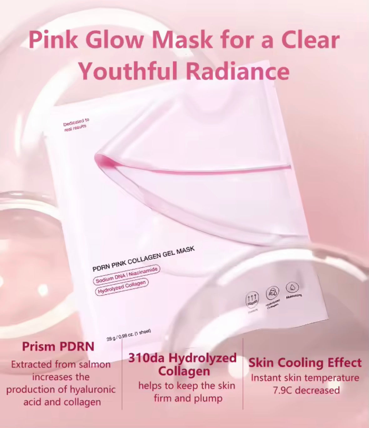 PDRN Salmon DNA Pink Collagen Peptide Deep HydroGel Mask
