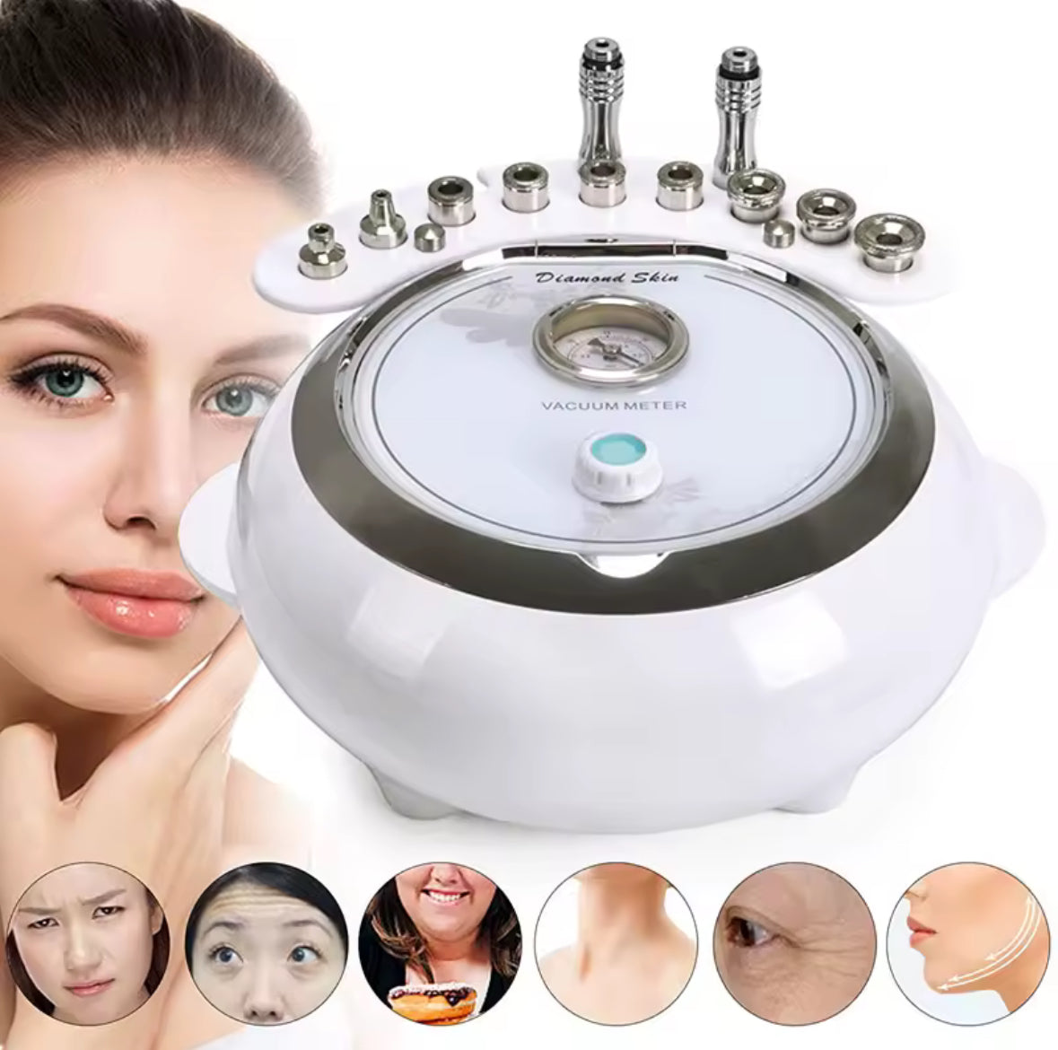 3 in 1 Professional Diamond Microdermabrasion Exfoliation Machine with Spray Toner and Extractor Vacuum Suction