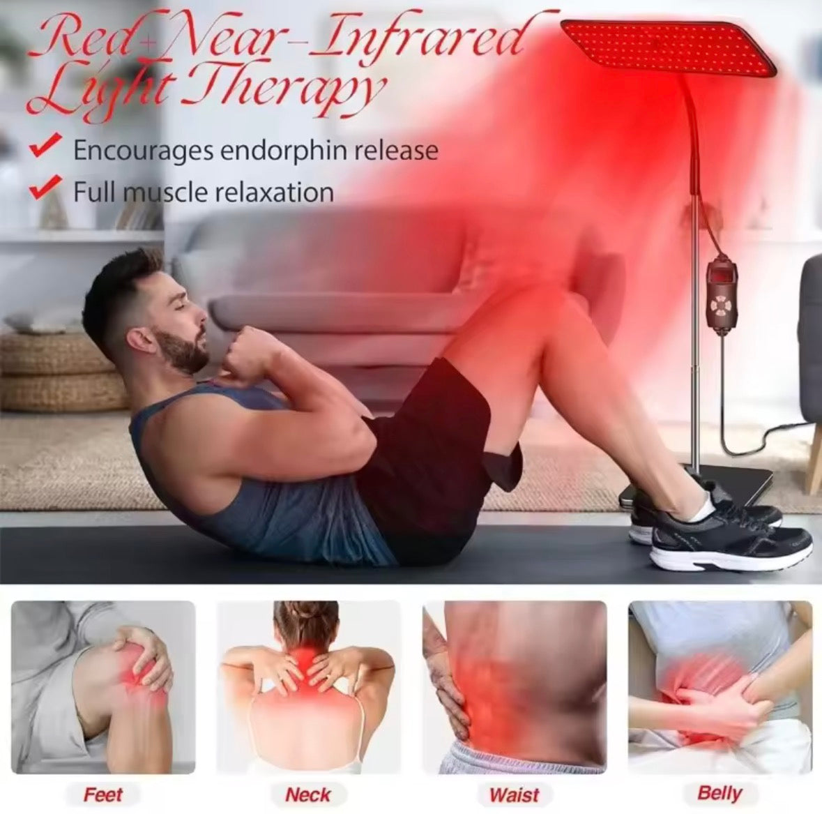 Red + Near-Infrared LED Therapy Lamp (660nm + 850nm)