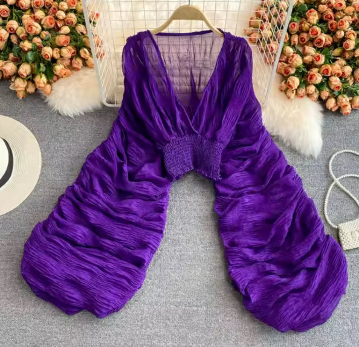 Boho Luxe Balloon Sleeve Sheer Blouse