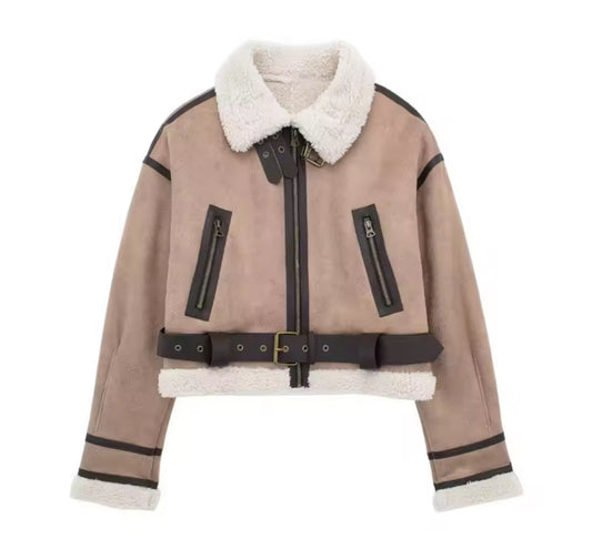 Shearling Lined Bomber Jacket