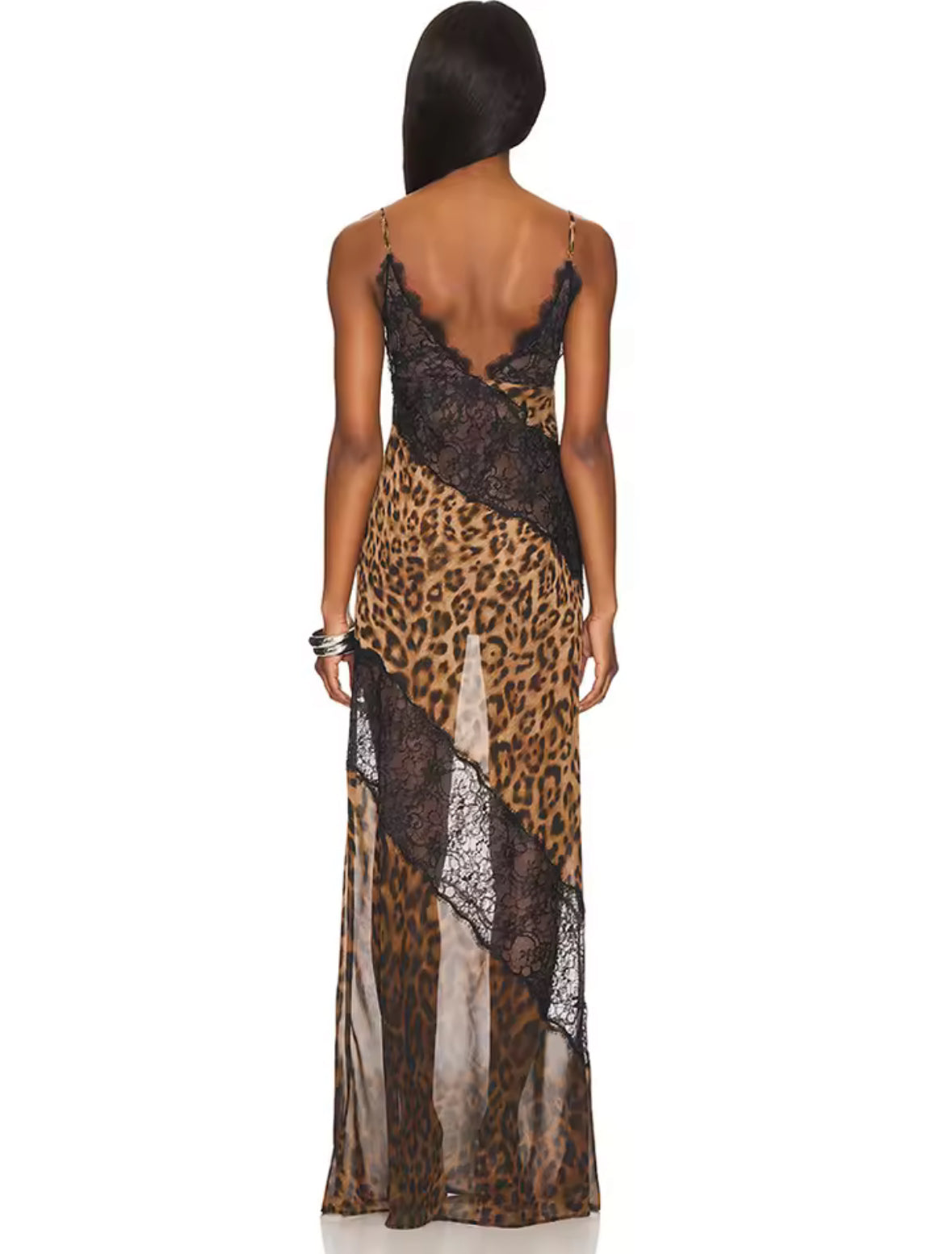 Fierce Elegance Leopard & Lace Maxi Dress
