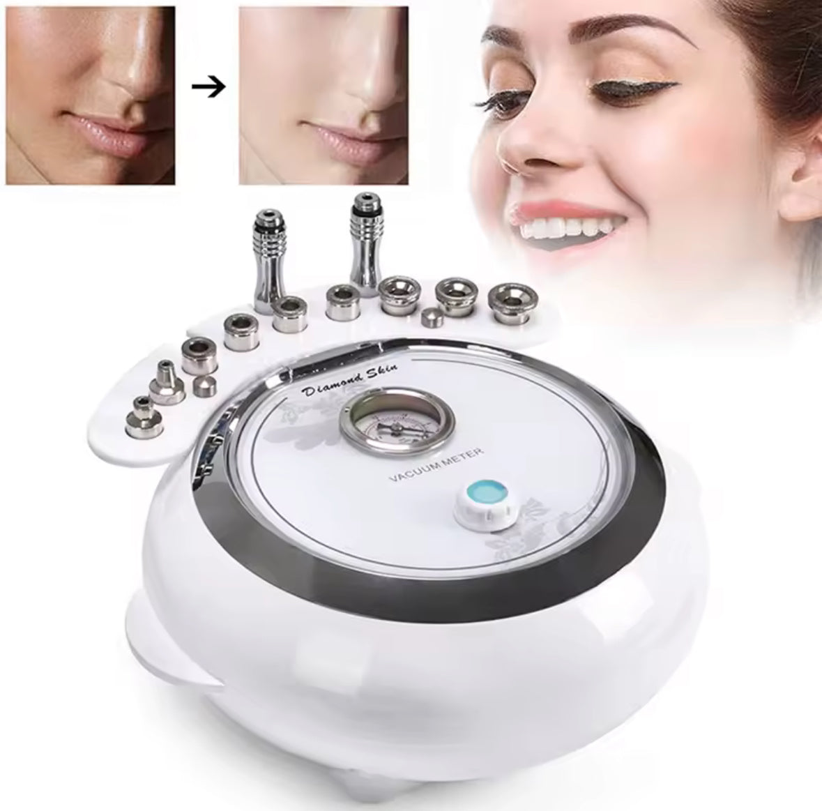 3 in 1 Professional Diamond Microdermabrasion Exfoliation Machine with Spray Toner and Extractor Vacuum Suction