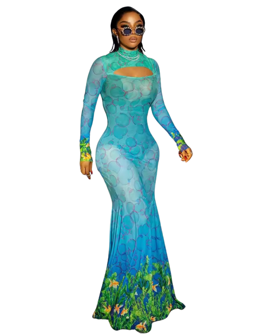Sheer Bubble Mermaid Dress