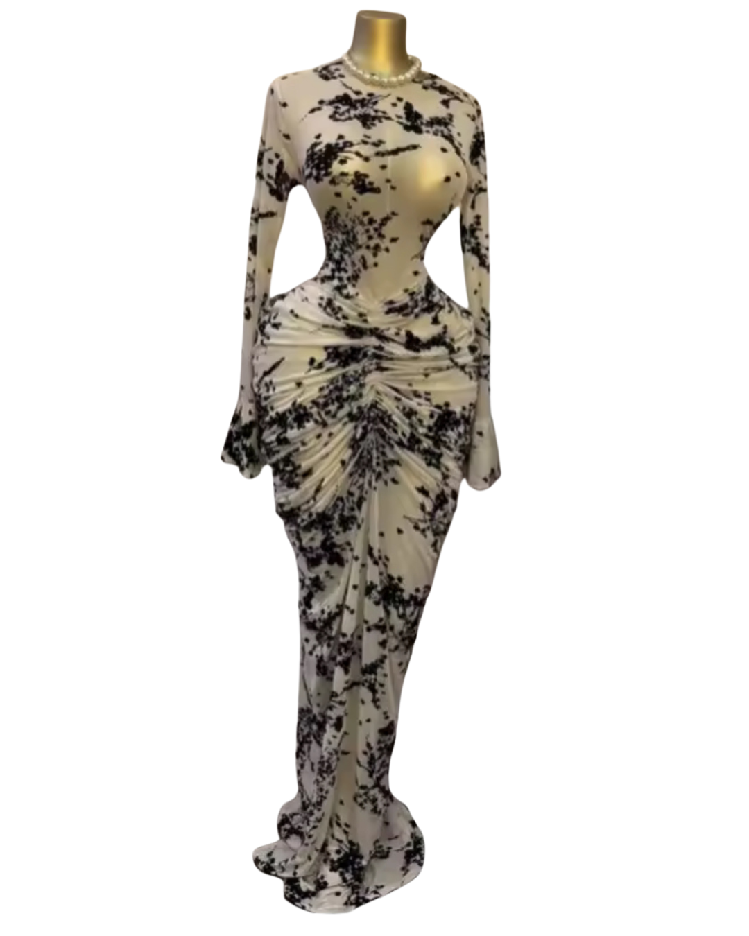 Glam Sheer Mesh Maxi Dress with Slip Lining