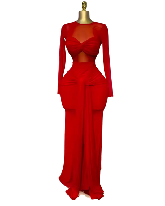 Scarlet Siren Sheer Ruched Maxi Dress