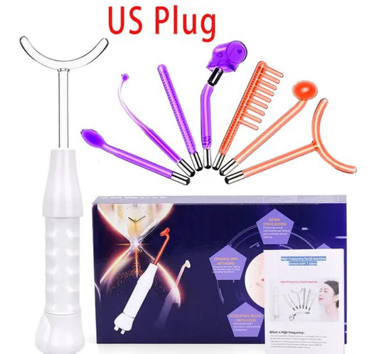 7 Piece Neon + Argon Gas High Frequency Skin Care Set